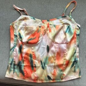 Multicolored satin cami